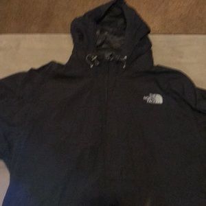 Black north face rain jacket